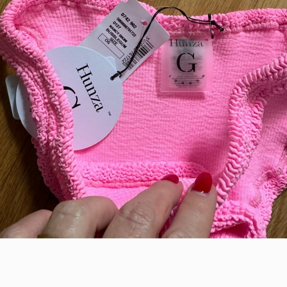 💓💓💓Hunza G Nancy one shoulder swim suit bikini bubblegum - Picture 14 of 14